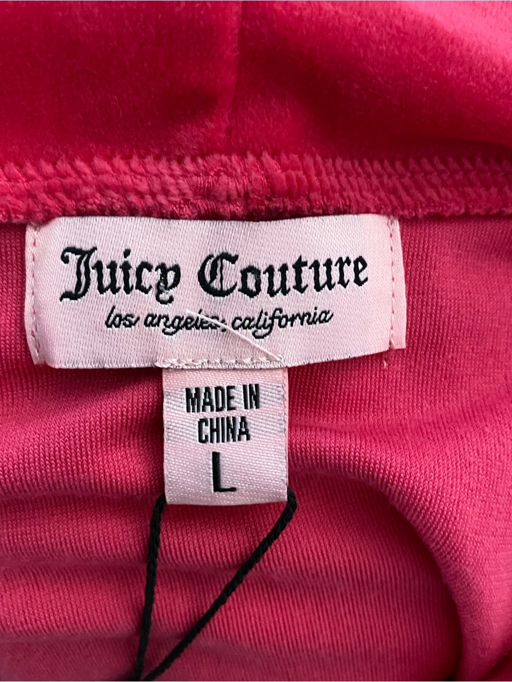 Juicy Couture Women’s Vixen Pink Rhinestone Logo Velour Hoodie & Joggers Sz L - Picture 6 of 11